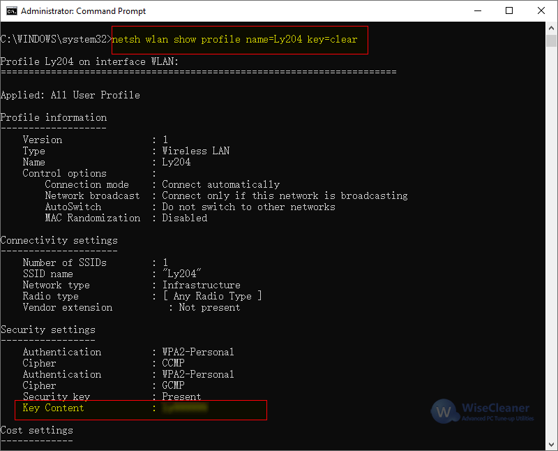 check Wi-Fi password in Windows 10 & 11