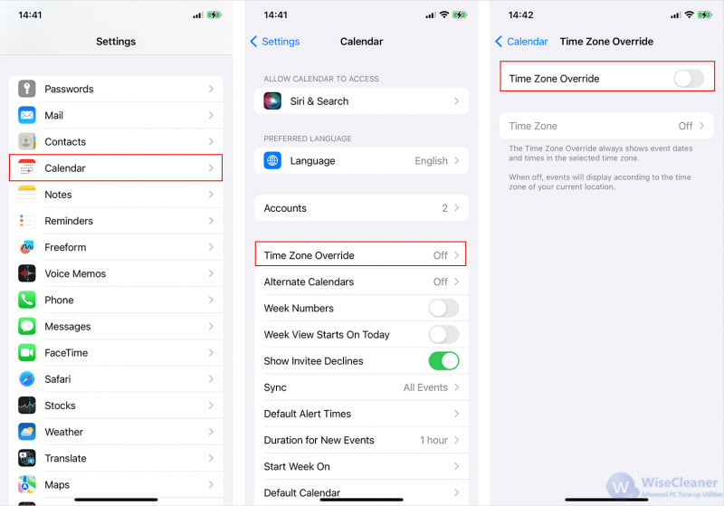 Disable Time Zone Override